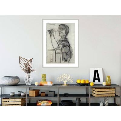 «The Artist devant sa toile» par Pablo Picasso, impression giclée encadrée
