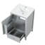 Meuble-lavabo de 20 po avec lavabo, armoire de salle de bain avec porte à fermeture douce, support de rangement et tiroir, gris-121294546