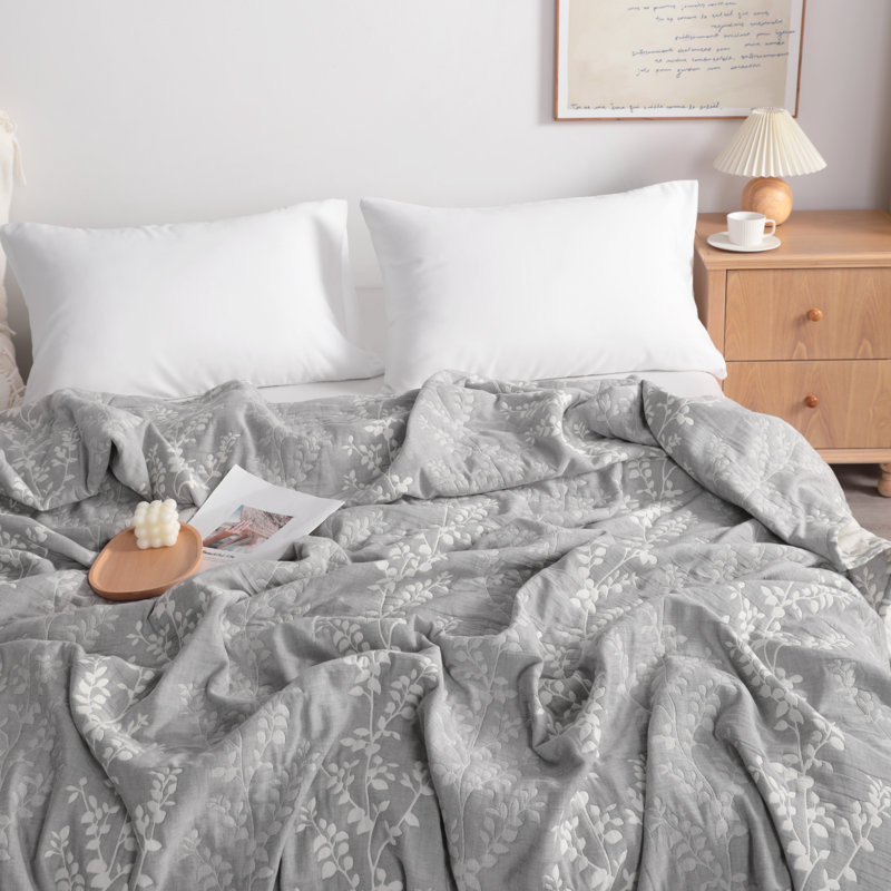  Couverture en mousseline de coton naturel, l 106 po x L 92 po