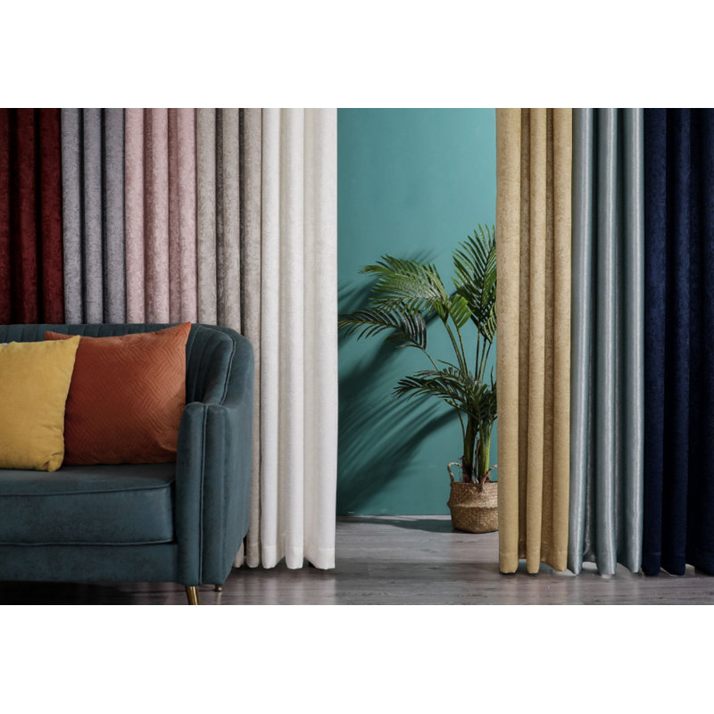 Vola Modern Art Contemporary 2 Pack Light Filtering Grommet Top Curtains, Orange