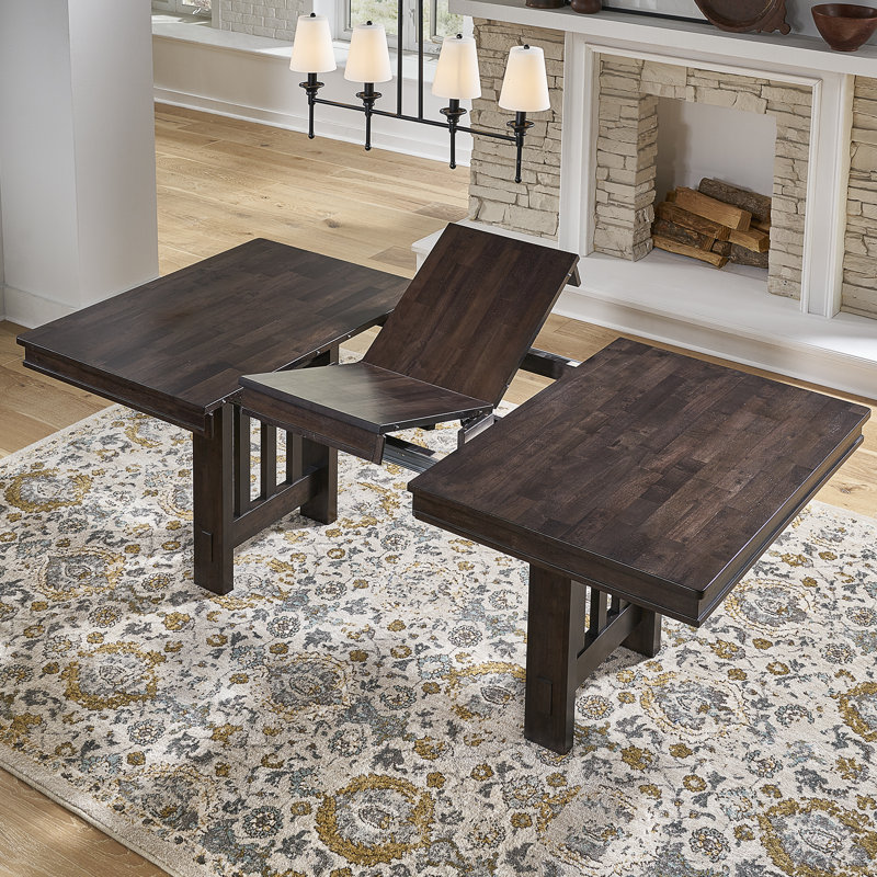 Table de salle à manger en bois massif à hauteur de comptoir bois d’hévéa Rumbell, Gris chaleureux, Hauteur standard ( 30 po)