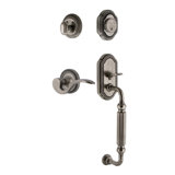 Nostalgic Warehouse Rope Rosette F Grip Handleset with Single Cylinder Deadbolt and Manor Lever
