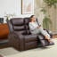 Causeuse inclinable en similicuir brun