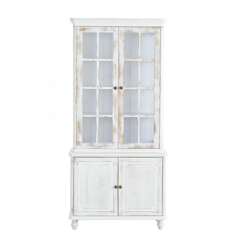 77.5''H Vintage Display Cabinet With Storage