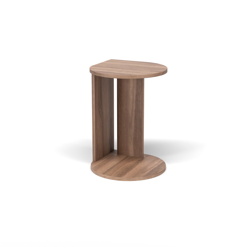 Alberdina Abstract End Table, Brown Wood