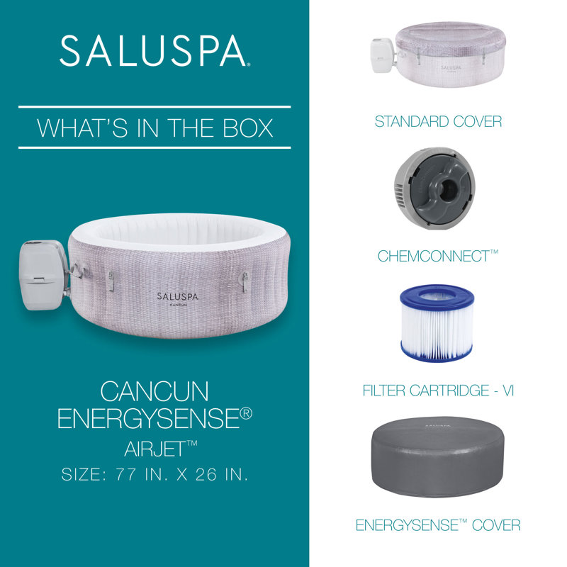 Bestway SaluSpa Cancun Round Inflatable Hot Tub with AirJets