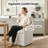 Modern Linen Upholstered Swivel Barrel Accent Chair