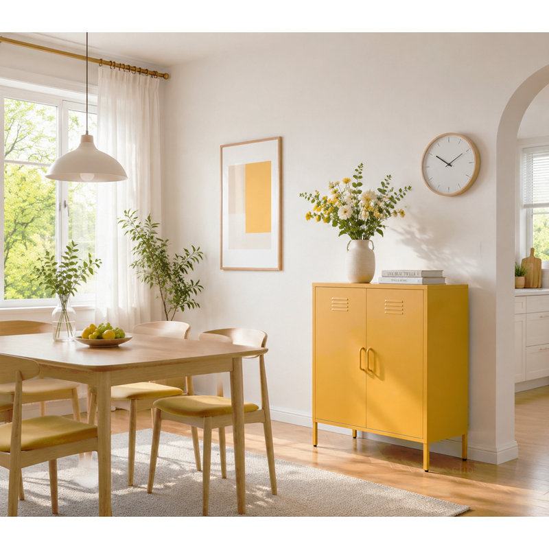 Une armoire de rangement en métal multifonctionnelle, Yellow