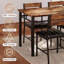 Dining Table Set For 4, Wood Kitchen Table With Upholstered Chairs For Kitchen Room And  Spaces, Rustic