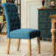 Chaise de salle à manger 2 pièces en bois massif bleu - Rembourrage de 2 chaises-852913057-852913058