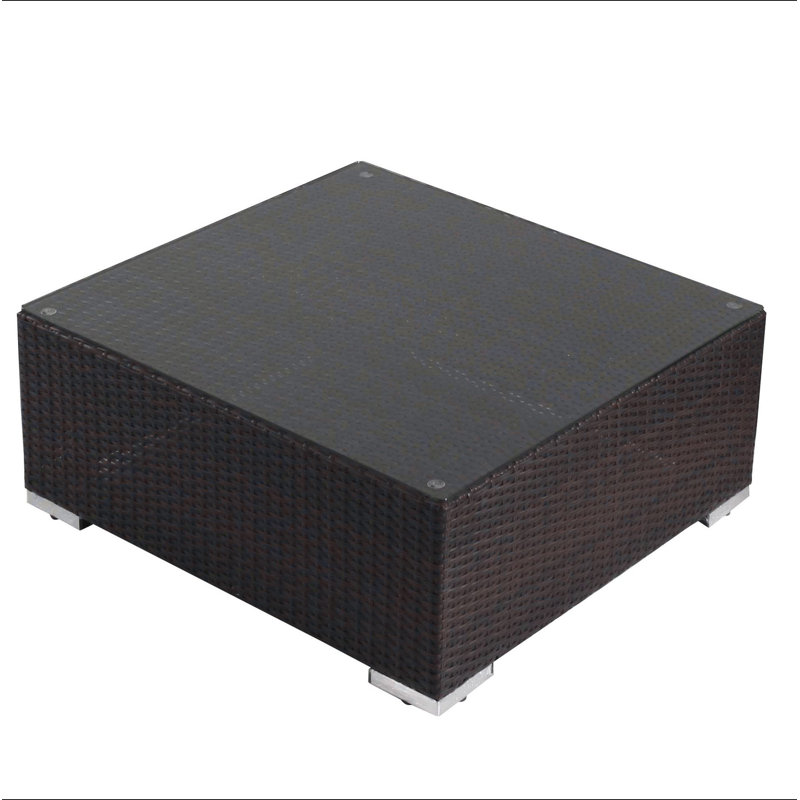 Santa Rosa Table W/Glass Kd(Mbrn +Alu), Brown