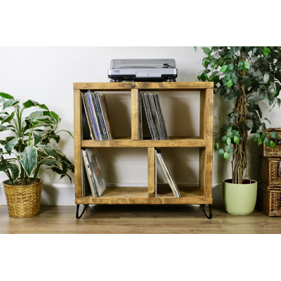 Pine Solid Wood 90 cm H Multimedia Storage