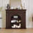 Nut-Brown Solid Wood Freestanding Fireplace