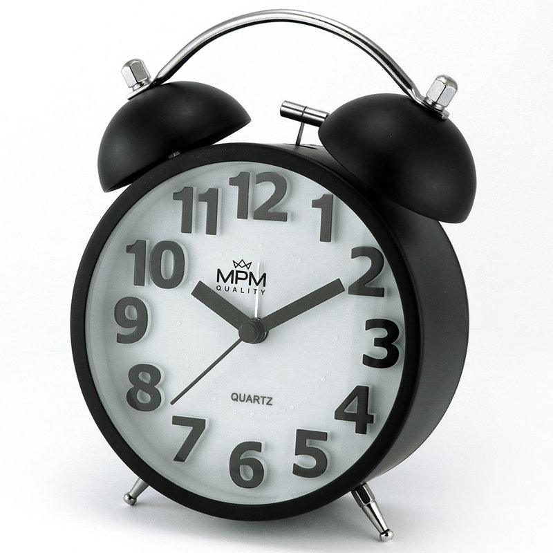 Roman Numeral Mechanical Alarm Clock, Black