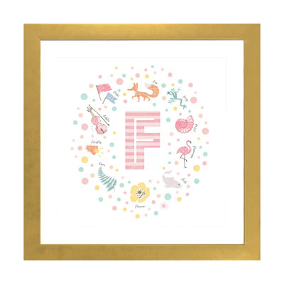 Impression rose lettre illustrée