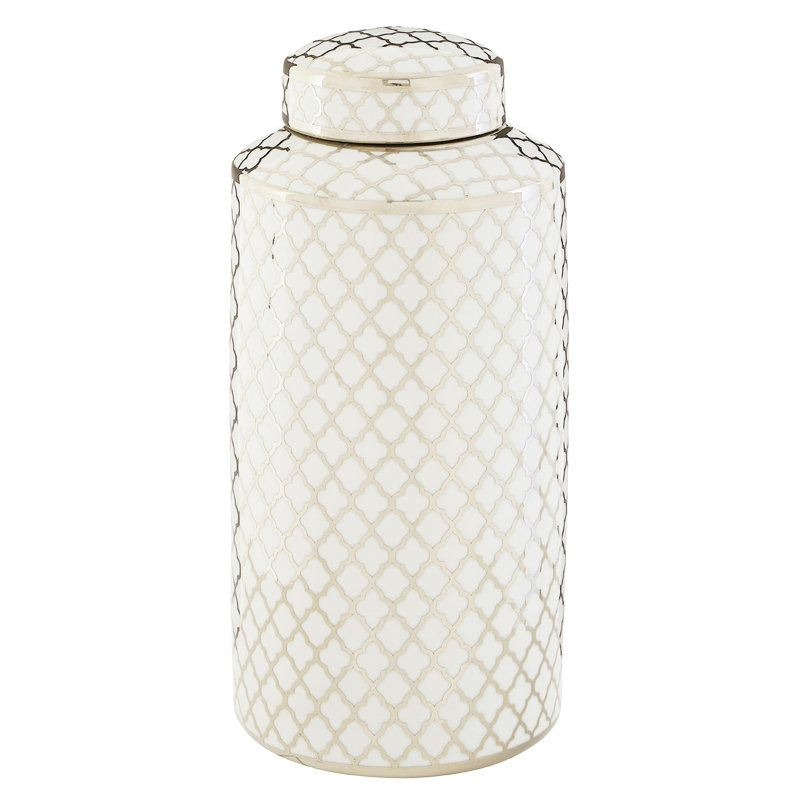 Lucrezia Ceramic / Porcelain Jar, 37cm H x 18cm W x 18cm D