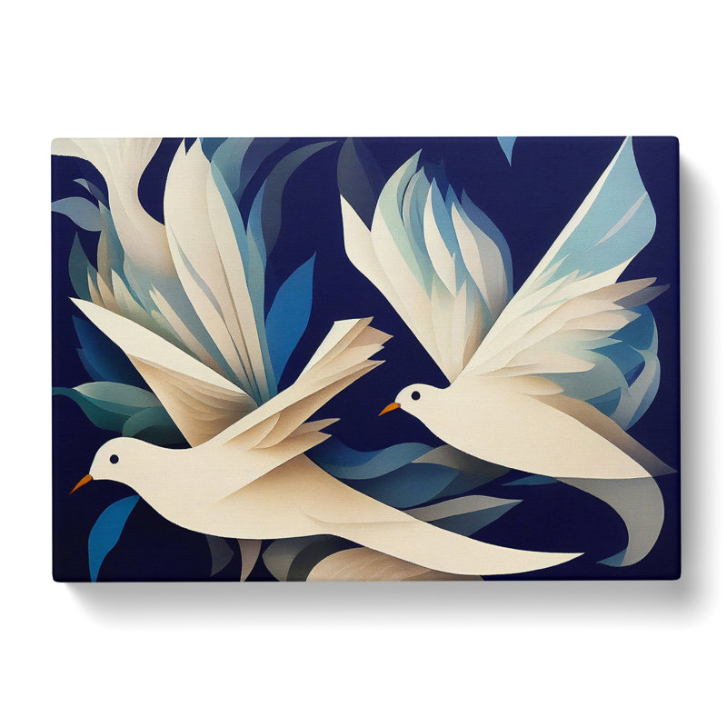 Handsome Dove Birds - Wrapped Canvas, 40cm H x 60cm W x 3cm D