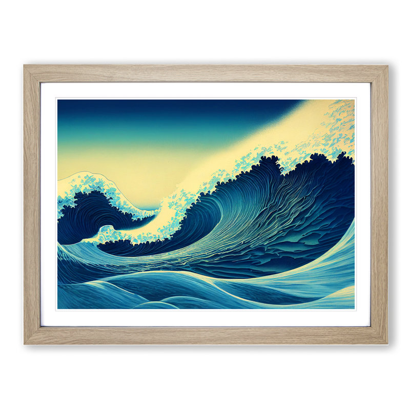 A Sublime Japanese Wave - Framed Print, Oak, 34cm H x 46cm W x 2cm D