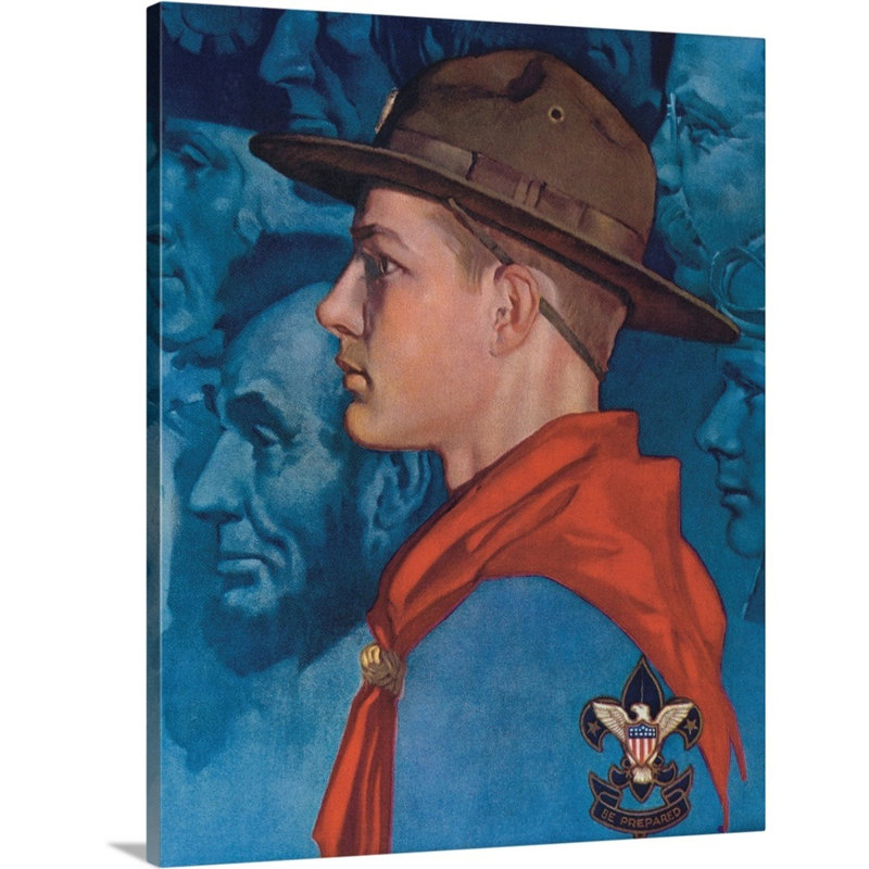 Spirit of America - Art mural sur toile bleue, H 20 po x l 16 po x P 1,25 po, Toile tendue