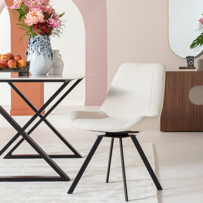 Baron swivel chair in gray, Cream coloured