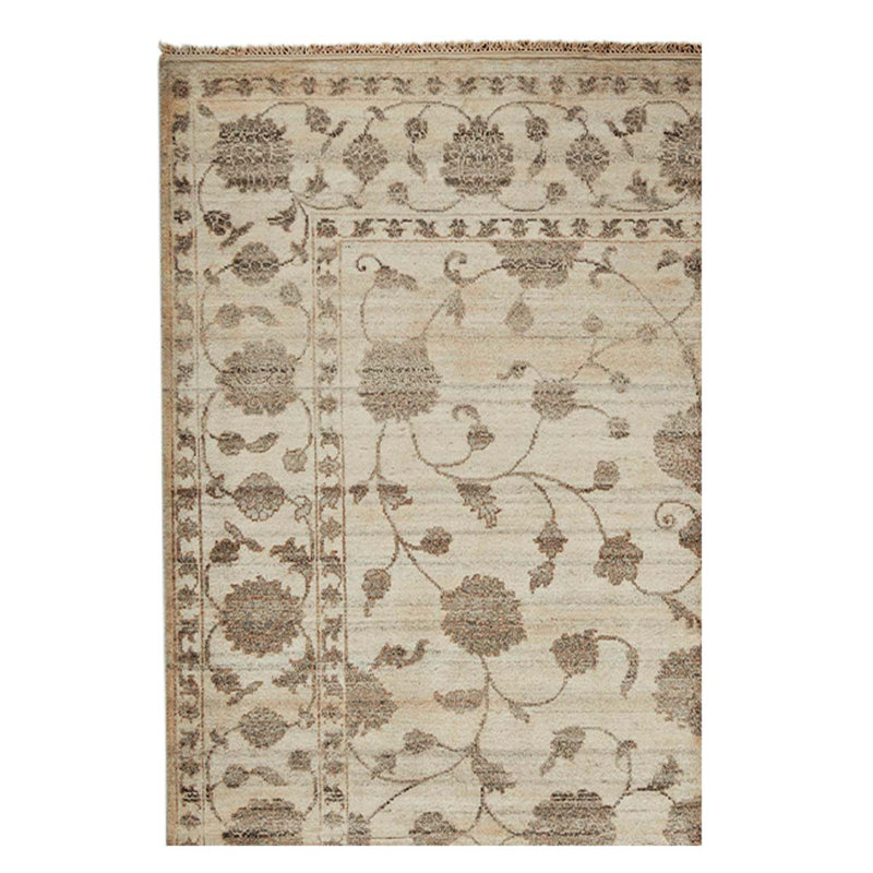 Floral Area Rug in Ivory/Brown
