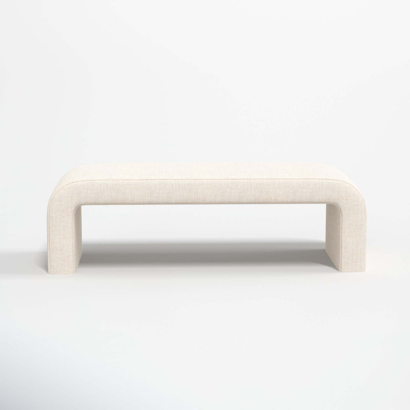 Barley Upholstered Bench, Classic Talc Linen