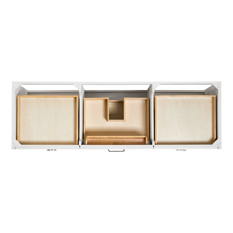 ARIEL Monroe 54 Single Sink Bathroom Vanity with Carrara Quartz Top, White, 66" - 67", Italian Carrara Marble