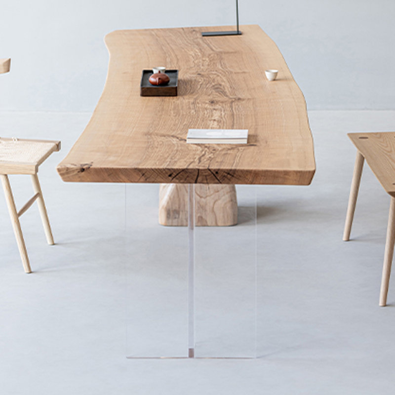 Durable Natural Ash Wood Large Tabletop Table, 29.52"H x 62.99"L x 25.59"W