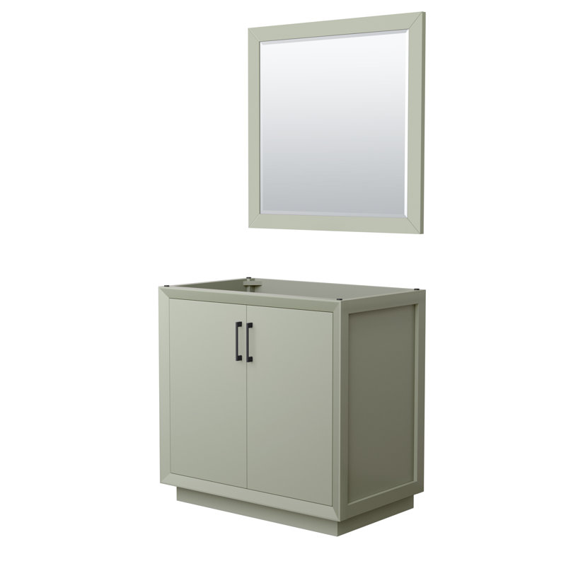Base de meuble-lavabo simple 35,25 po Strada seulement, Vert clair / noir