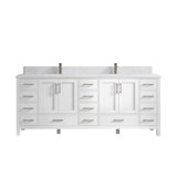 Malibu 84'' Double Bathroom Vanity with Quartz Top