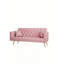 Canapé convertible de 71 pouces en velours rose rétro American, idéal pour les petits espaces et les usages multiples