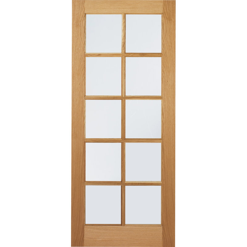 SA Glazed Unfinished Oak Internal Door, 198.1 cm H x 68.6 cm W x 3.5 cm D