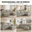 Canapé modulaire moderne avec repose-pieds en cuir de polyuréthane Marybelle Marybelle-130669895-131019402