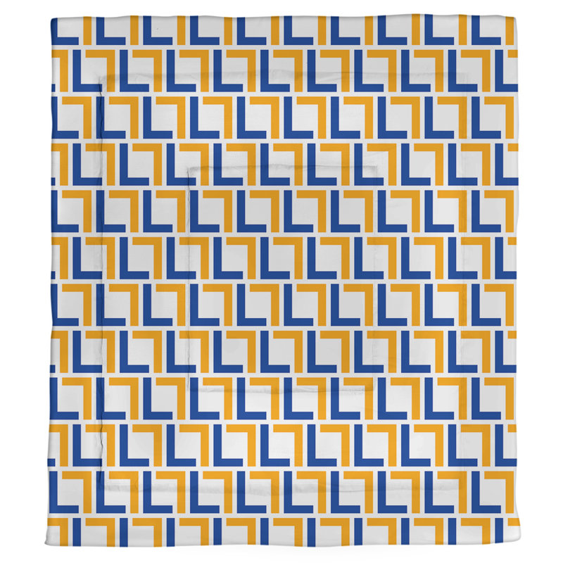 Édredon simple Football Luxury, Édredon très grand, Blanc / bleu / or