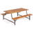 71 In. L X 30.5 In. W Solid Wood Picnic Table With Bench For 6