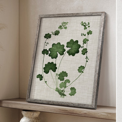 Forest Foliage on Linen II Framed Print - Solid Wood