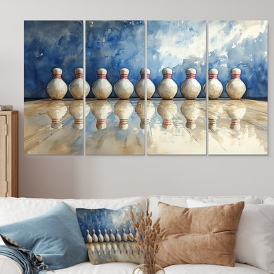 «Blue Bowling Bowling», art mural sur toile