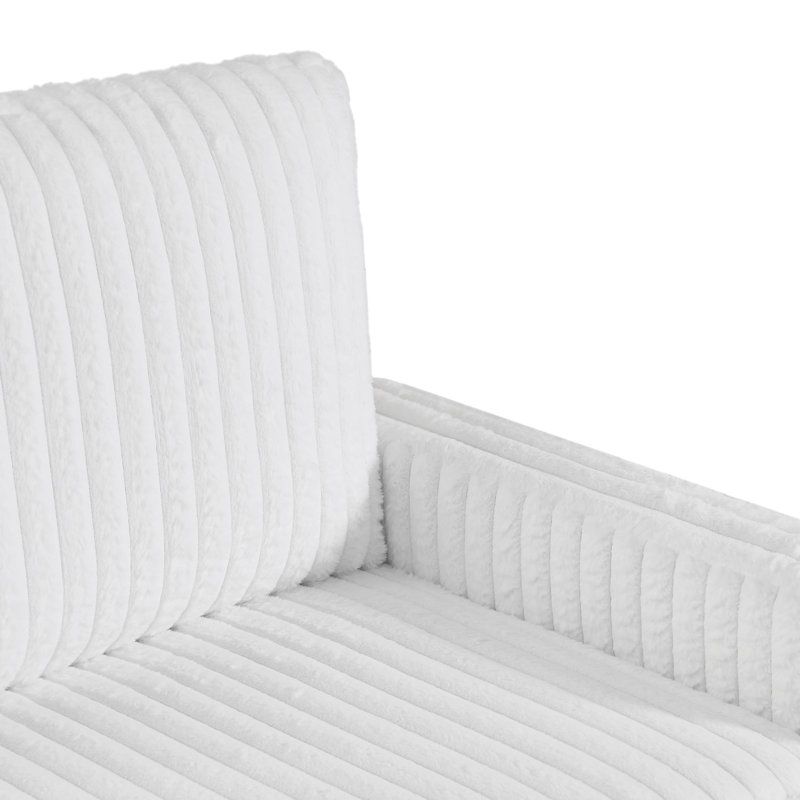 Grand blanc avec siège de 47 pouces de profondeur, tissu, coussins décoratifs doubles et assortis, méridienne moderne en velours d'une capacité de 850 livres, revêtement, siège