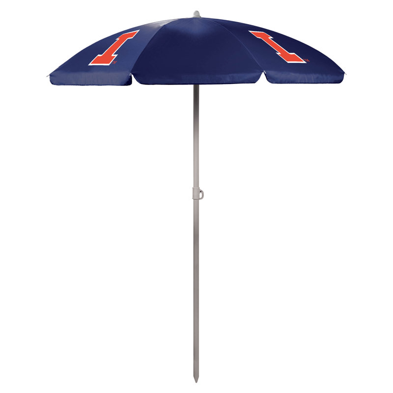 Parasol de plage 5,5 pi Ncaa, Bleu marine, Illinois