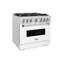 ZLINE 36" Classic DuraSnow Gas Range w/ 6 Burners & Convection Oven w/ Black Door-1005150276