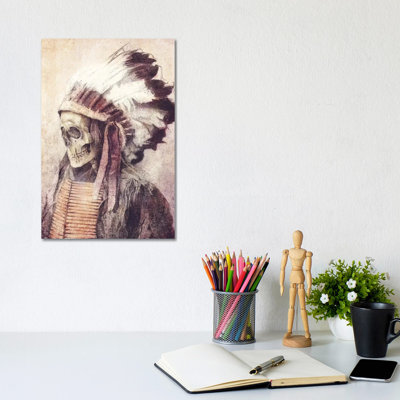 Chief Skull by Mike Koubou - Wrapped Canvas Gallery-Wrapped Canvas Giclée