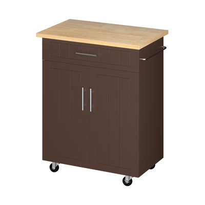 Alleah Kitchen Island Cart With Storage,Rolling Kitchen Island Side Table On Wheels With Large Worktop,Storage Cabinet,Towel Rack And Drawers For Kitc by Lark Manor