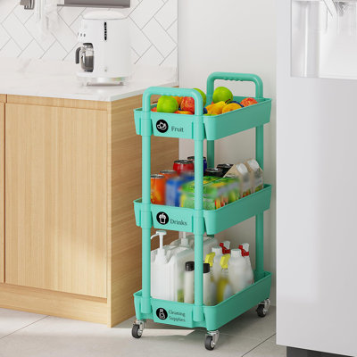 Kitchen Storage Cart,multifunction Utility Rolling Storage Organizer,mobile Shelving Unit Cart With Lockable Wheels