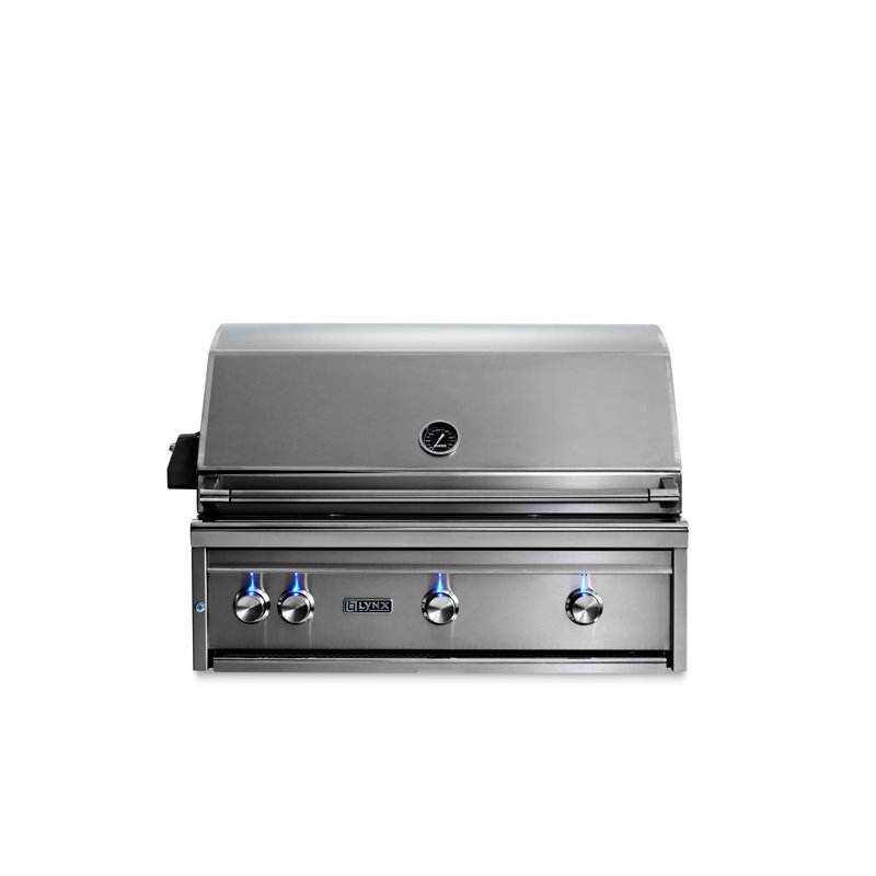 3-Burner Built-In Convertible Gas Grill with Trident Burner and Rotisserie, Liquid Propane