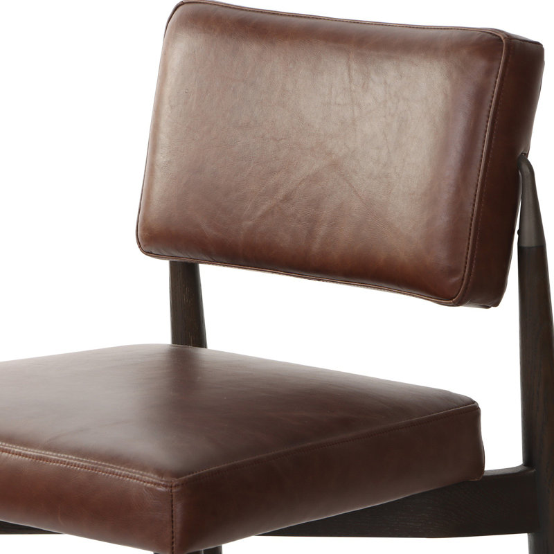 Anton Stool-Havana Brown-Bar, Cognac Genuine Leather, Counter Stool (27" Seat Height)