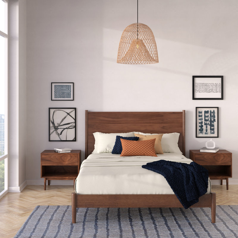 Ensemble de chambre avec lit plateforme 3 pièces Gilyard, Grand