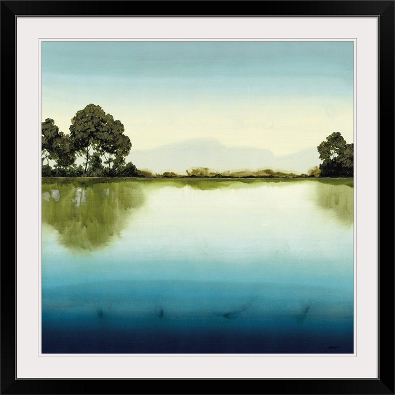 « azure lake » par l’impression de peintures Robert Charon, H 24 po x l 24 po x P 1 po, Cadre noir