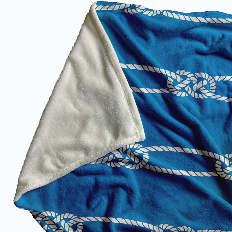 Jeté Nautical Nights Tom Foolery, L 50 po x l 60 po x P 0,5 po, Bleu