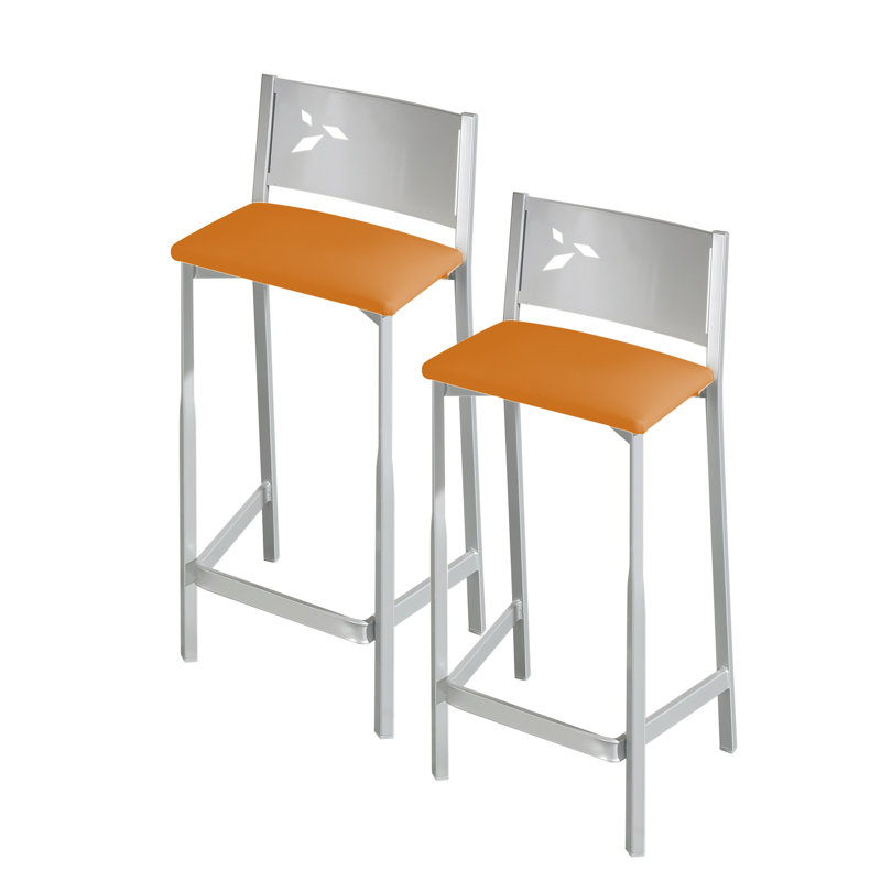 Fazile Upholstered Counter Stool, Orange
