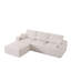 Canapé modulaire en forme de U de 113 po, 4 places, canapé-lit à 4 places, rembourré à compression, sans assemblage, mousse complète pour un espace de vie confortable en velours côtelé beige et blanc-137729014